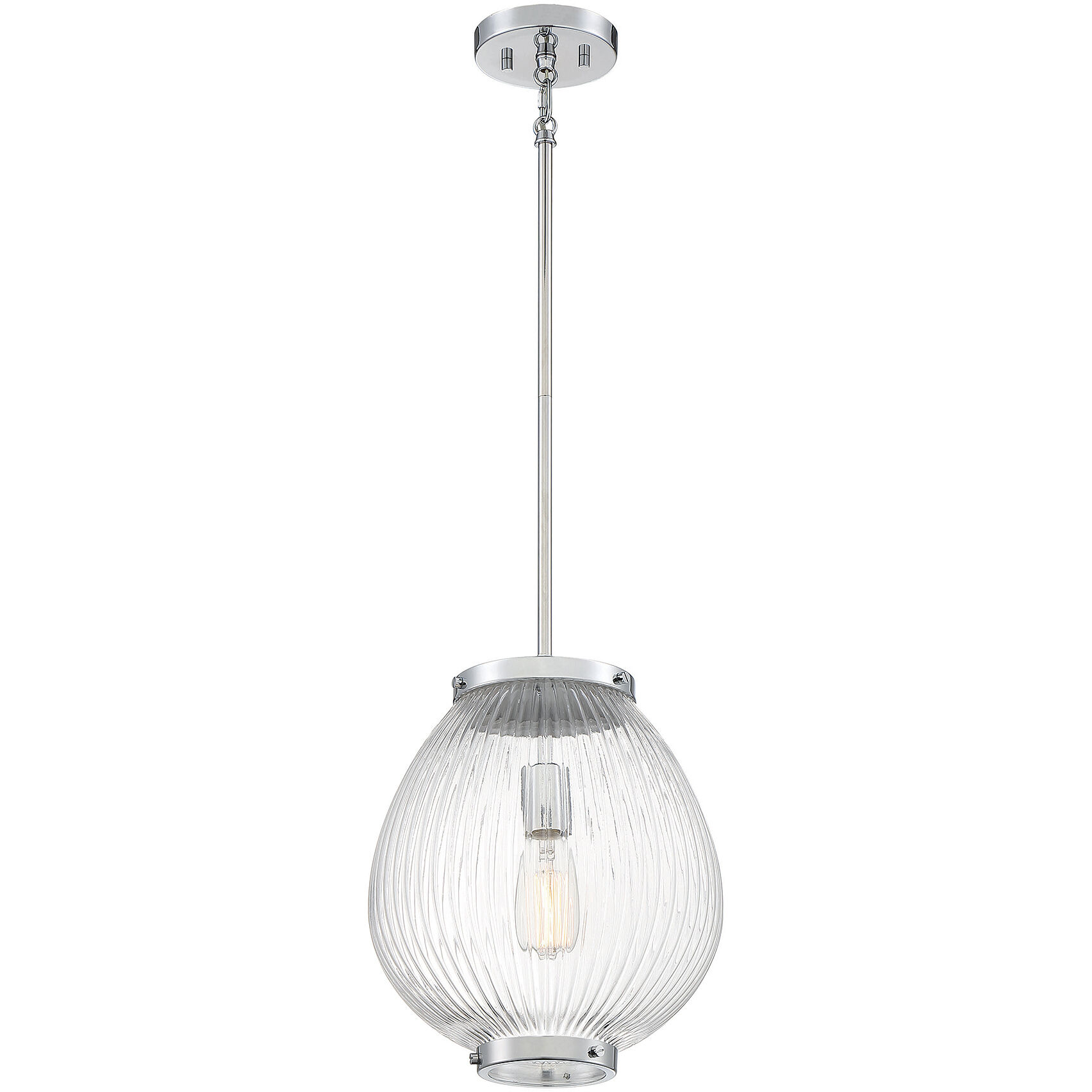 Welles 1 Light 12 inch Polished Chrome Pendant Ceiling Light, Essentials
