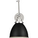 C&M by Chapman & Myers Wellfleet 26 inch 75 watt Midnight Black and Polished Nickel Task Sconce Wall Light in Midnight Black / Polished Nickel