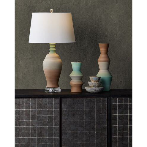 Happy 80's 30.25 inch 150.00 watt Brown/Light Blue/Clear Table Lamp Portable Light