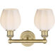 Norfolk 2 Light 14.75 inch Brushed Brass Bath Vanity Light Wall Light in Matte White
