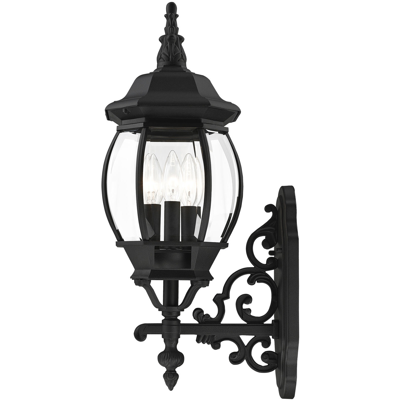 Frontenac 3 Light 22 inch Textured Black Outdoor  Wall Lantern