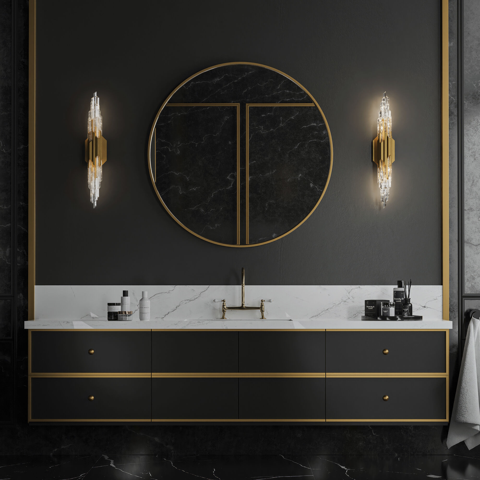 Beyond Organza LED 28 inch Black Bath Vanity & Wall Light