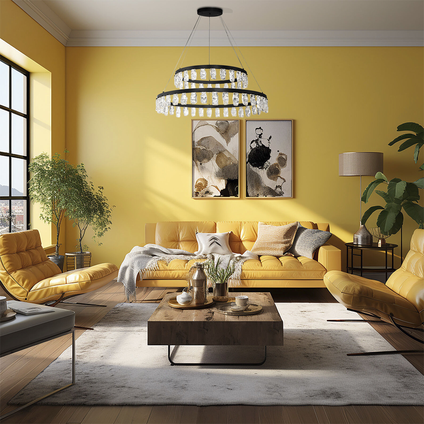 Artic Glacier LED 49.25 inch Coal Chandelier Ceiling Light