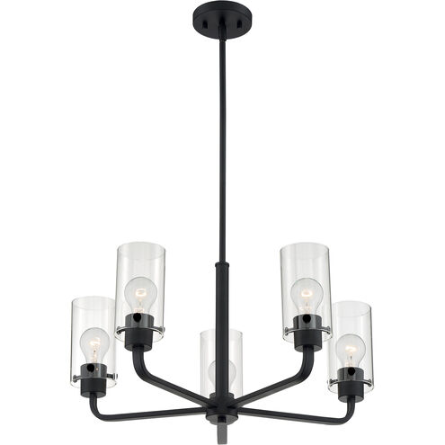 Sommerset 5 Light 24 inch Matte Black Chandelier Ceiling Light