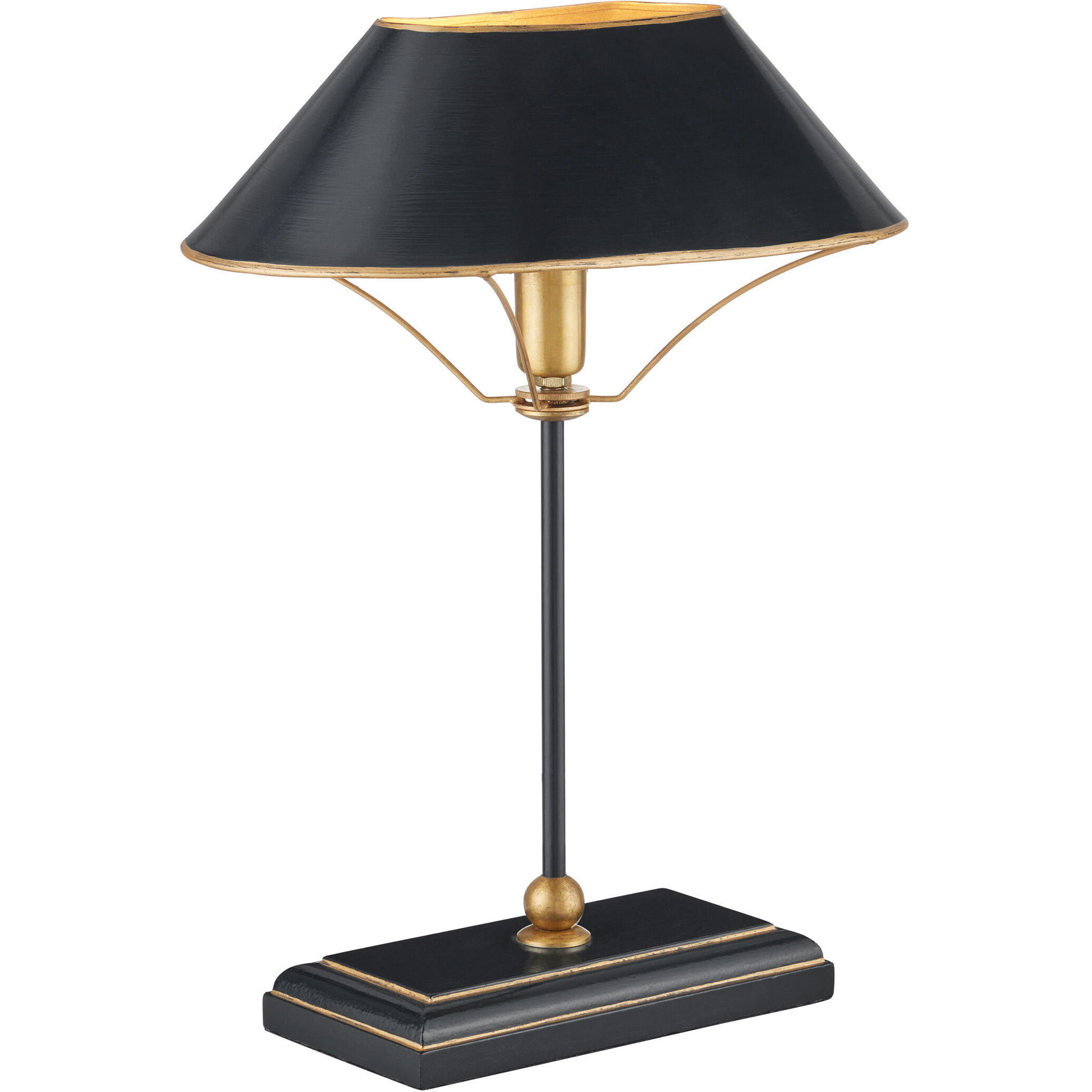 Daphne 16.5 inch 60 watt Black/Antique Gold Table Lamp Portable Light
