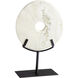 White Disk On Stand 14 X 9 inch Sculpture, Small