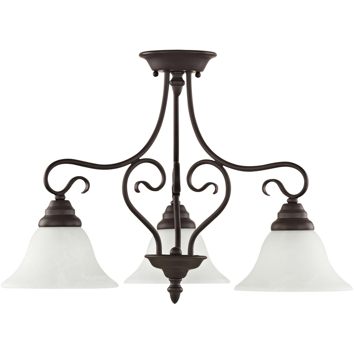 Coronado 3 Light 24 inch Bronze Convertible Dinette Chandelier/Ceiling Mount Ceiling Light