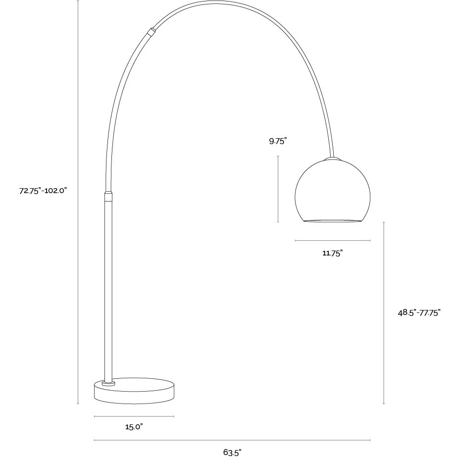 Vern 102 inch 60.00 watt Black Floor Lamp Portable Light