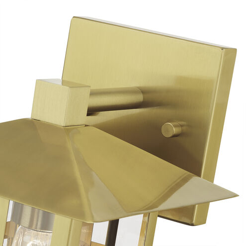 Crestlake 1 Light 9.5 inch Satin Gold Outdoor Wall Lantern