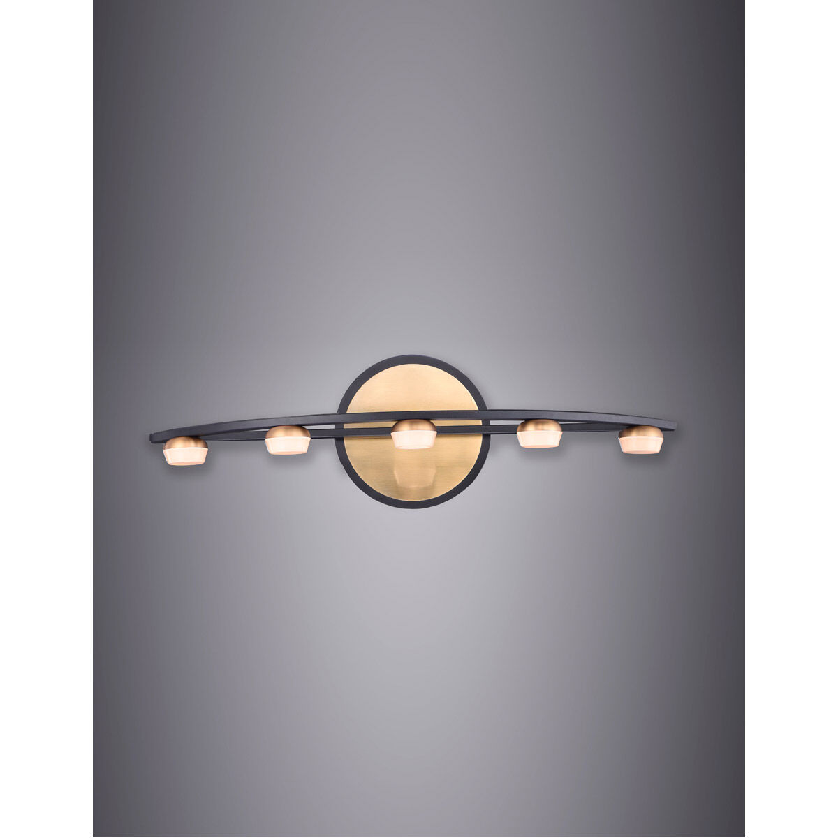 Button LED 23.75 inch Black/Gold Bath Vanity Light Wall Light