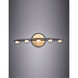 Button LED 23.75 inch Black/Gold Bath Vanity Light Wall Light