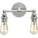 Chapman & Myers Boston4 2 Light 12 inch Chrome Double Bath Light Wall Light in (None)