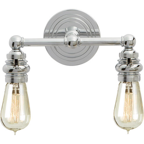 Chapman & Myers Boston4 2 Light 12 inch Chrome Double Bath Light Wall Light in (None)