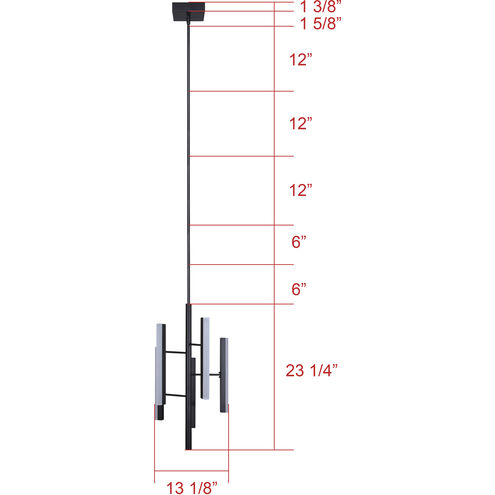 Yavin LED 13.13 inch Black Chandelier Ceiling Light