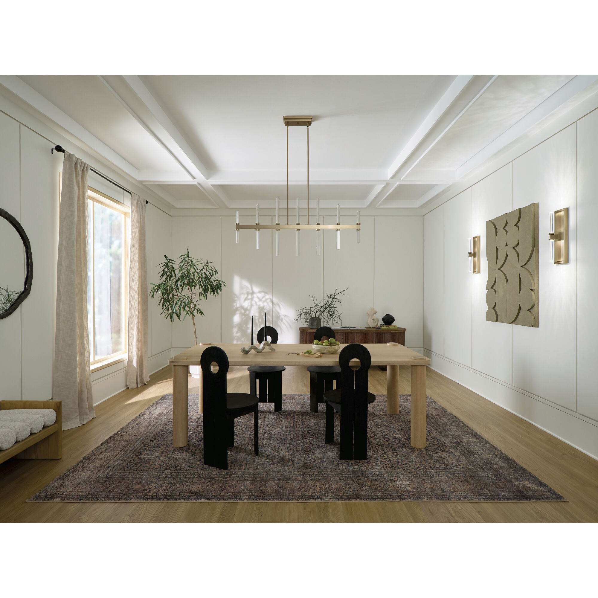 Sycara LED 5 inch Champagne Bronze Chandelier Linear Ceiling Light, Single