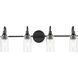 Kavi 4 Light 31.5 inch Black Vanity Light Wall Light