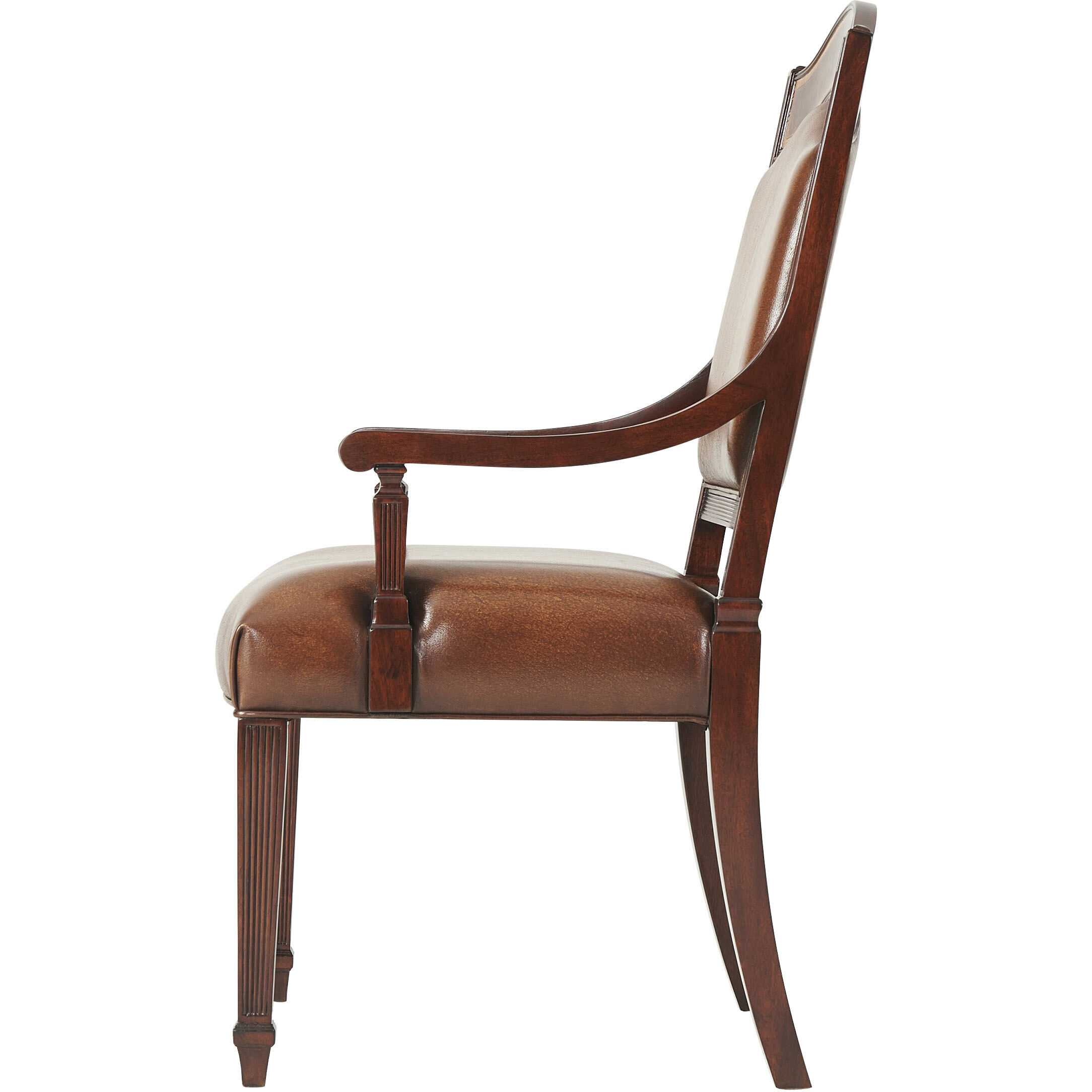 The English Cabinet Maker Sheraton's Satinwood Dining Armchair, Wooden, Upholstered