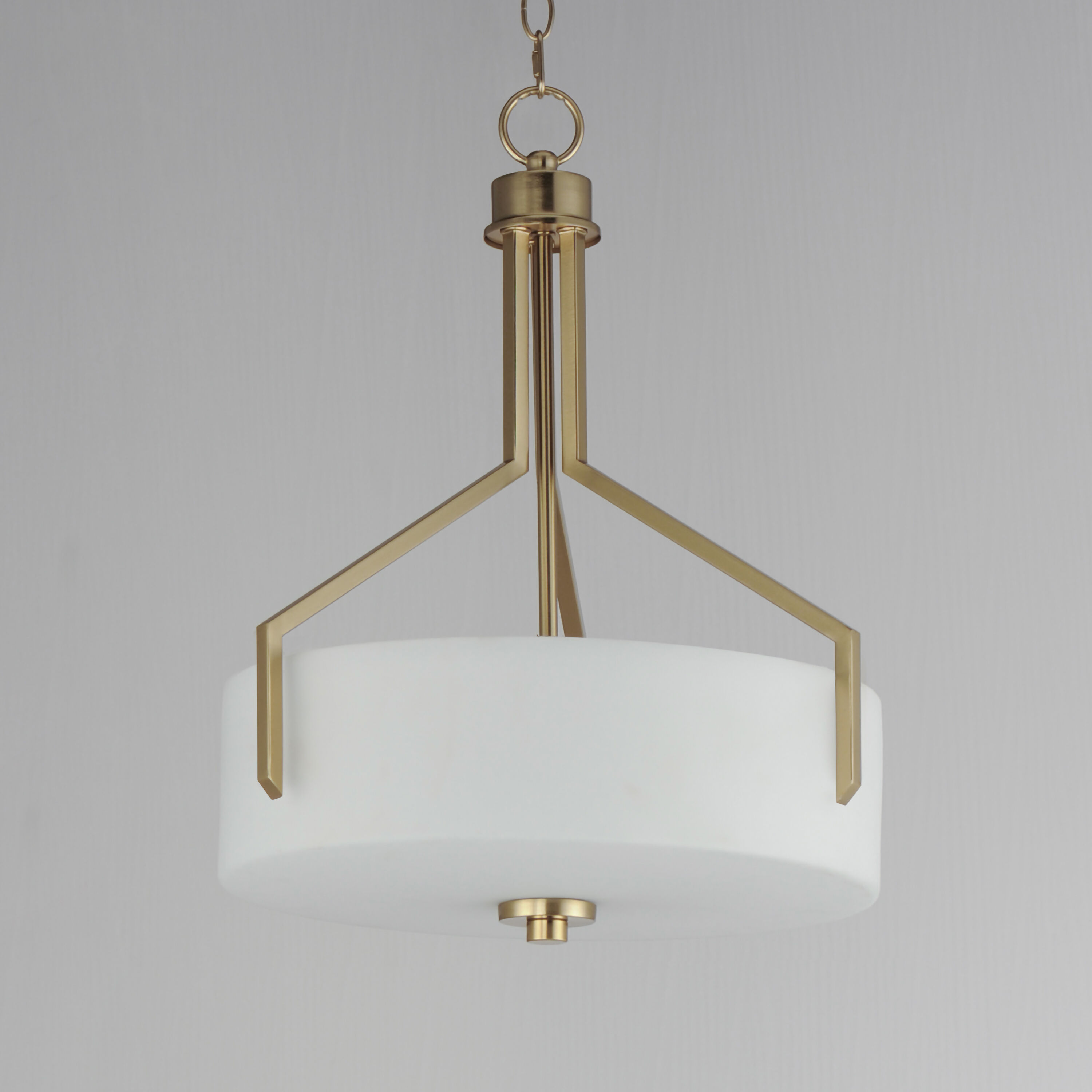 Dart 3 Light 16.75 inch Satin Brass Entry Foyer Pendant Ceiling Light