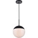 Eclipse 1 Light 10 inch Black Pendant Ceiling Light