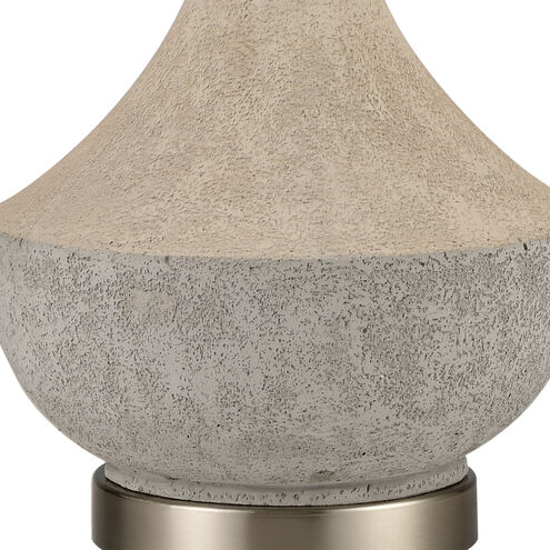 Wendover 25 inch 150 watt Polished Concrete with Brushed Steel Table Lamp Portable Light