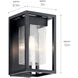 Mercer 1 Light 12 inch Black with Silver Highlights Outdoor Wall, Small