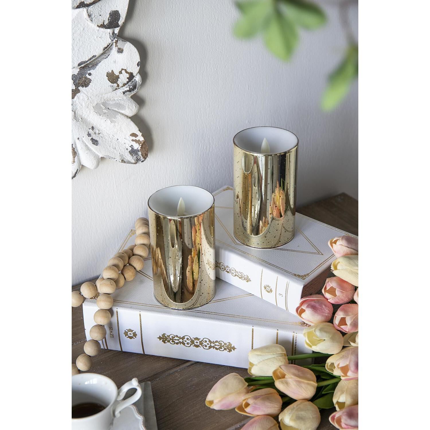 Speckled 5 X 3 inch LED Candle