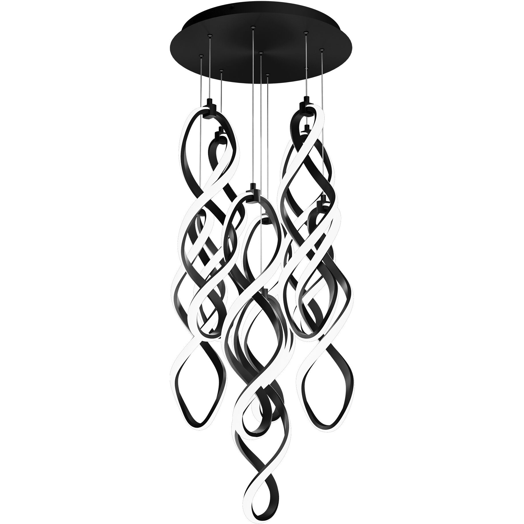 Interlace LED 17 inch Black Multi-Light Pendant Ceiling Light, dweLED