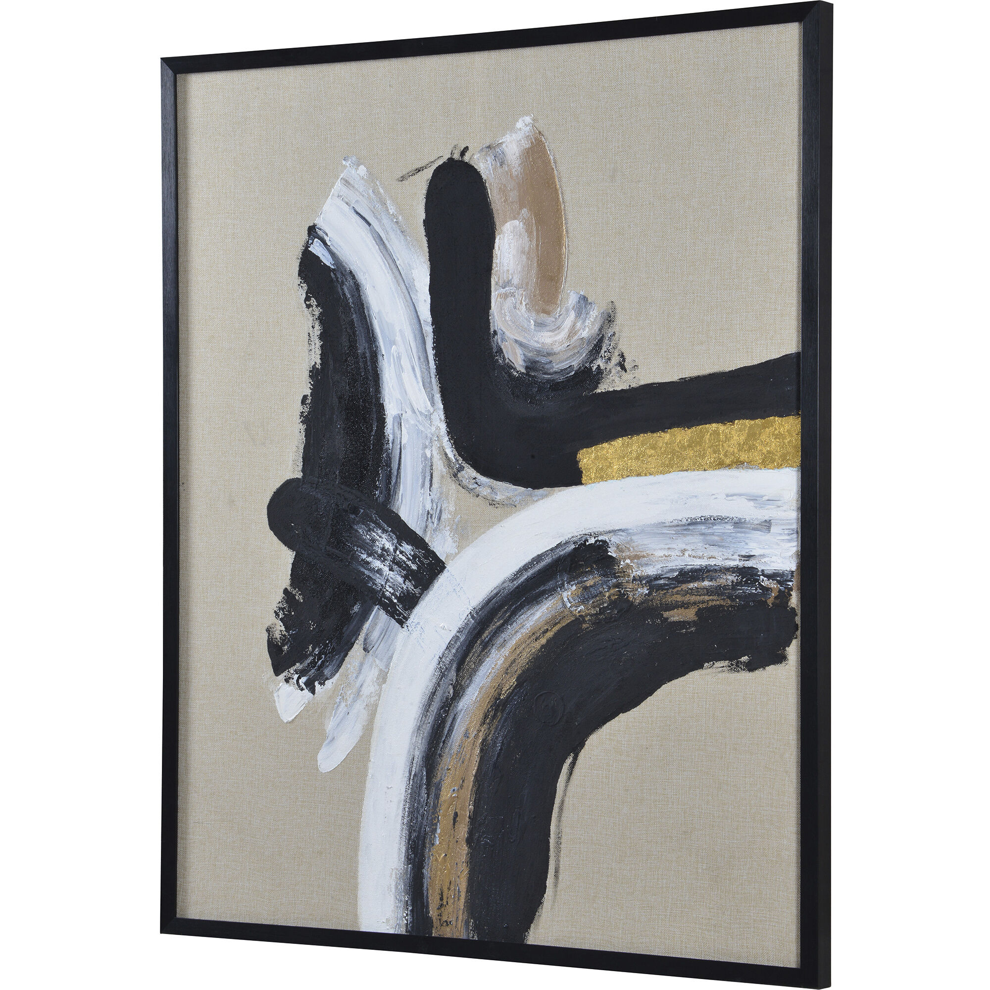 Ilya Black/Gold/White Canvas Art, 2 Piece