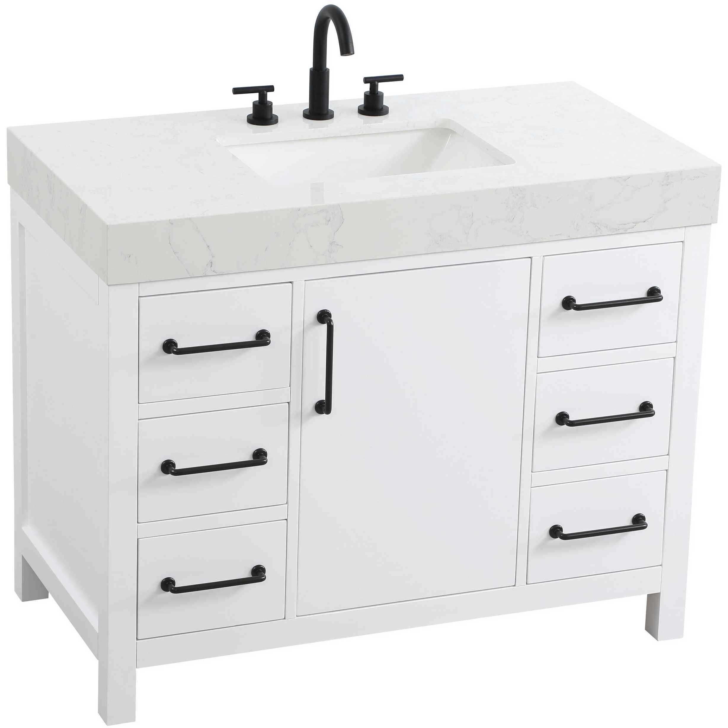 Nathan 42 X 34 inch White Bathroom Vanity Cabinet