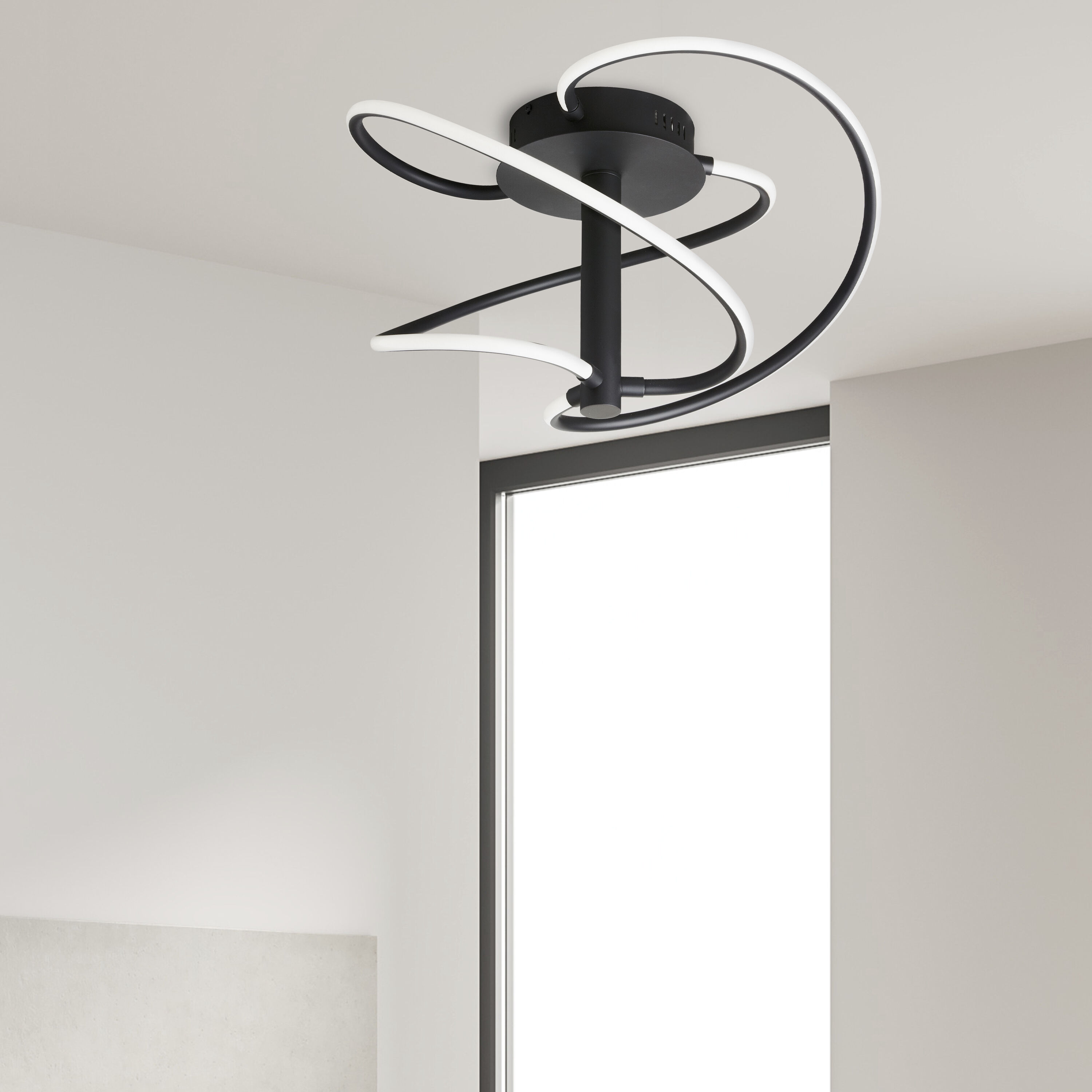 Romy LED 19.75 inch Matte Black Semi-Flush Mount Ceiling Light