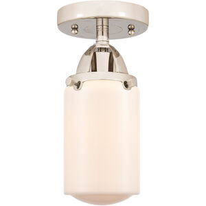 Nouveau 2 Dover 1 Light 5 inch Polished Nickel Semi-Flush Mount Ceiling Light in Matte White Glass