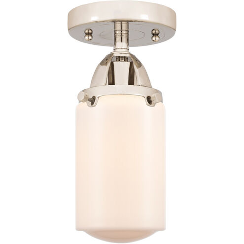 Nouveau 2 Dover 1 Light 5 inch Polished Nickel Semi-Flush Mount Ceiling Light in Matte White Glass