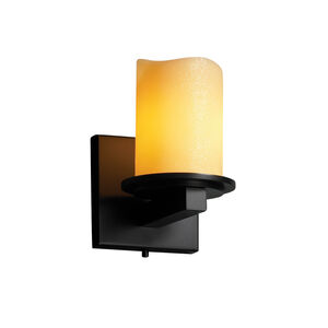 Candlearia 1 Light 5 inch Matte Black Wall Sconce Wall Light in Amber (CandleAria), Cylinder with Melted Rim, Incandescent