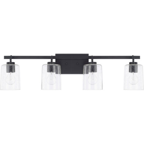 Greyson 4 Light 35 inch Matte Black Vanity Light Wall Light