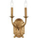 Misty 2 Light 8 inch Antique Gold Sconce Wall Light