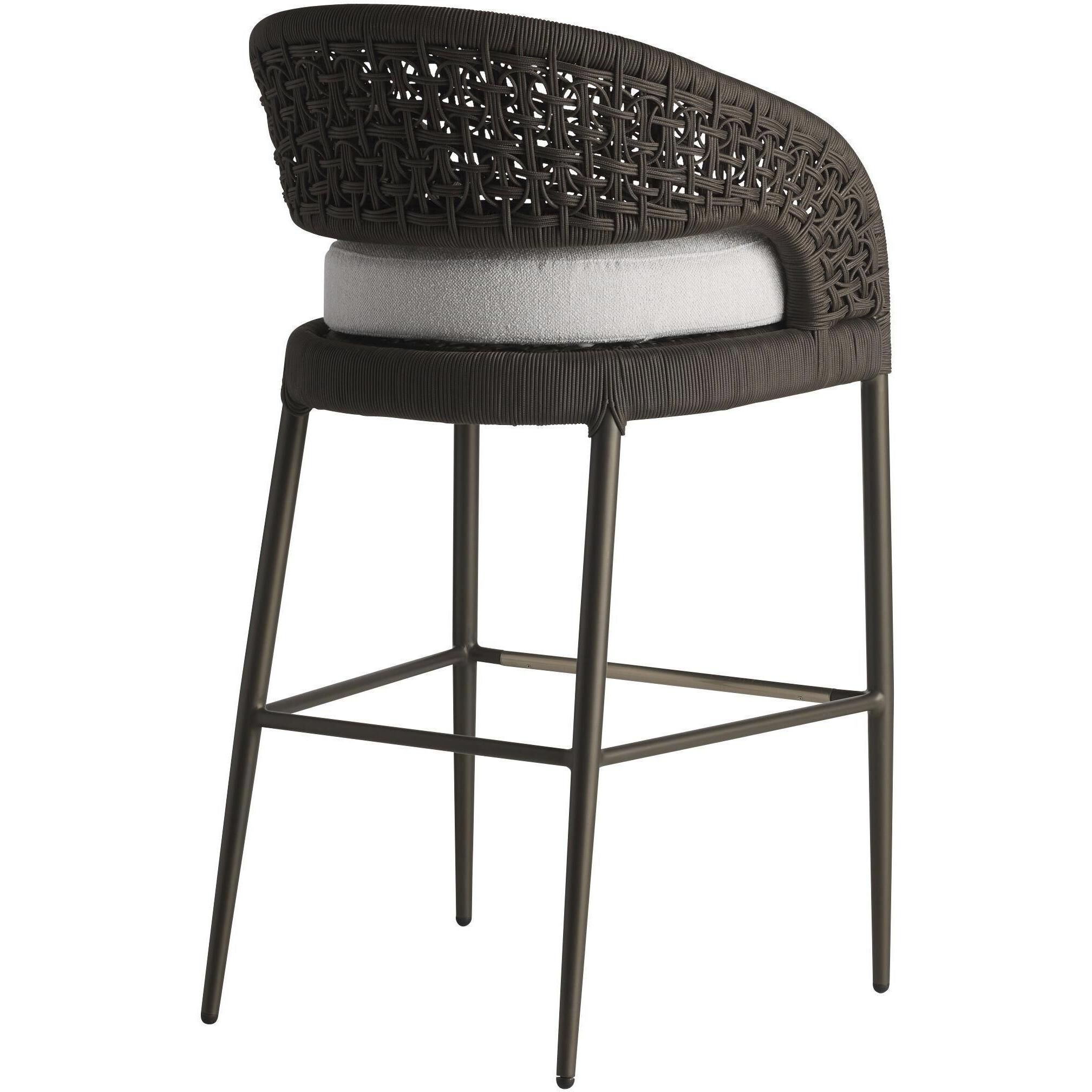 Juri 43.5 inch Porpoise and Charcoal Brown with Dark Gray Outdoor Bar Stool