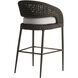 Juri 43.5 inch Porpoise and Charcoal Brown with Dark Gray Outdoor Bar Stool