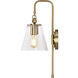 Dover 1 Light 7 inch Vintage Brass Bathroom Vanity Lights Wall Light