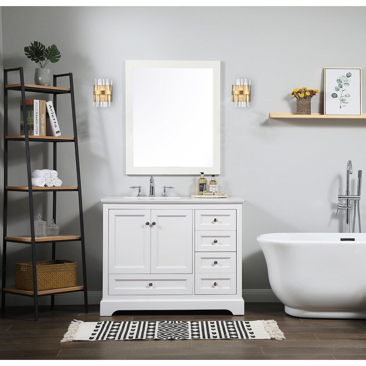 Serephina 2 Light 8 inch Satin Gold Bath Sconce Wall Light