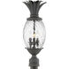 Plantation 3 Light 25.25 inch Museum Black Outdoor Post Mount Lantern in Non-LED