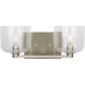 Drew & Jonathan Lochdale 2 Light 14.75 inch Brushed Nickel Vanity Light Wall Light, Medium
