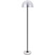 Forte 63 inch 40 watt Brushed Nickel and Black with White Marble Floor lamp Portable Light in Burnished Nickel