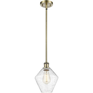 Ballston Cindyrella 1 Light 8 inch Antique Brass Mini Pendant Ceiling Light in Incandescent, Seedy Glass