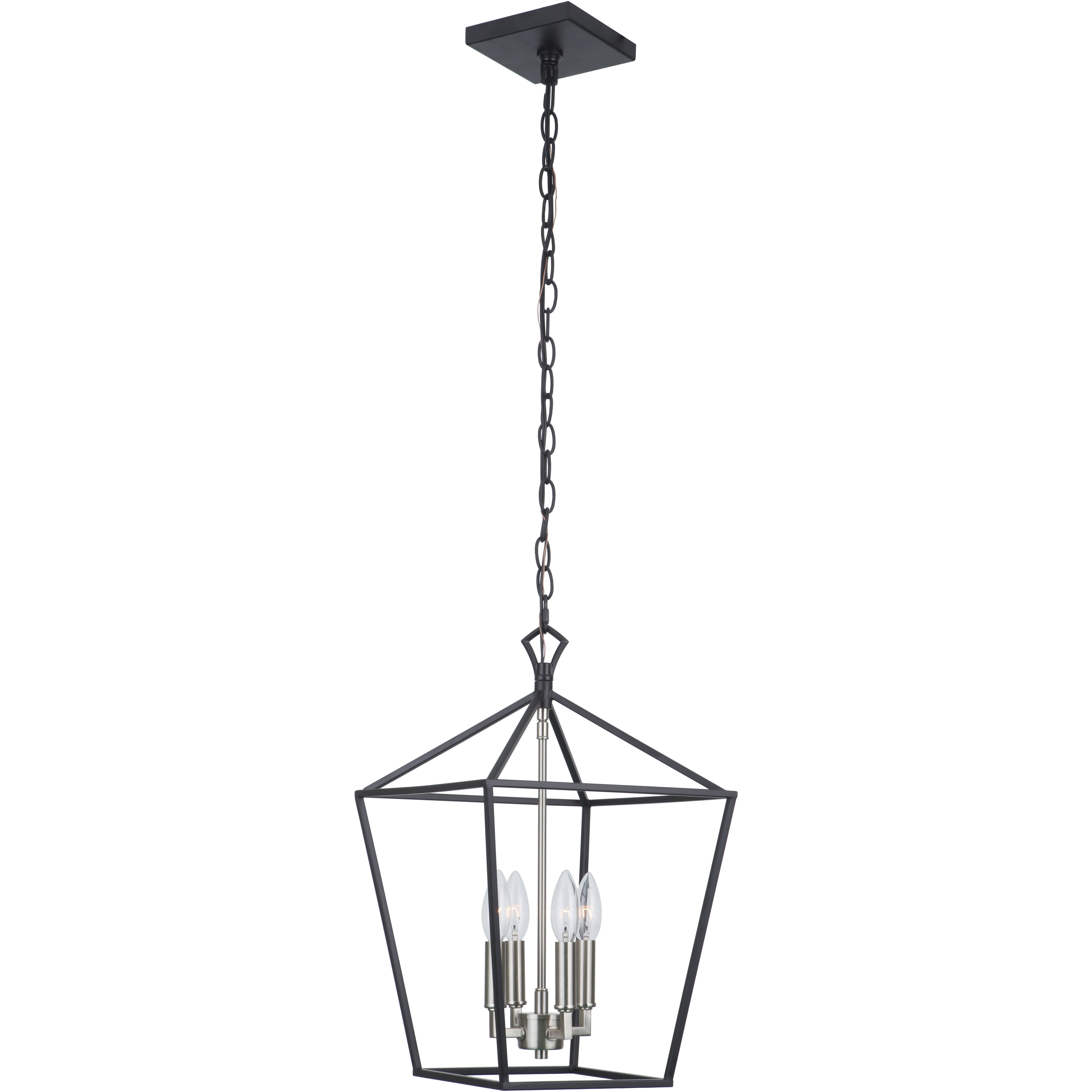 Flynt II 4 Light 12 inch Flat Black/Brushed Polished Nickel Foyer Light Ceiling Light