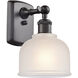 Ballston Dayton LED 6 inch Oil Rubbed Bronze Sconce Wall Light in White Glass, Ballston