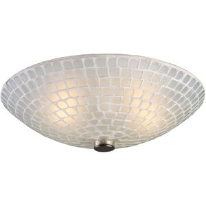 Fusion 2 Light 12 inch Satin Nickel Semi Flush Mount Ceiling Light in White Mosaic Glass