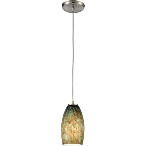 Nature's Collage 1 Light 5 inch Satin Nickel Mini Pendant Ceiling Light