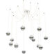 Cabochon LED 14.1 inch Salt White with White Marble Swag Multi-Pendant Ceiling Light in 3000K LED, Smoke
