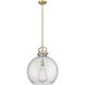 Downtown Urban Newton Sphere 1 Light 16 inch Brushed Brass Pendant Ceiling Light in Seedy