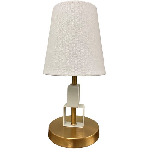 Bryson 12.75 inch 60.00 watt Weathered Brass and White Table lamp Portable Light